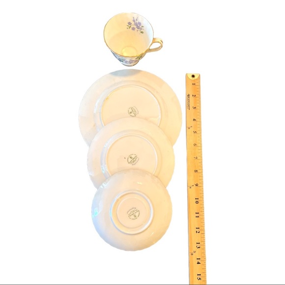 Adderley English vintage Finebone China cup saucer desert salad plate (set of 3) - Picture 2 of 12